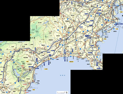 品川周辺から三島までの地図